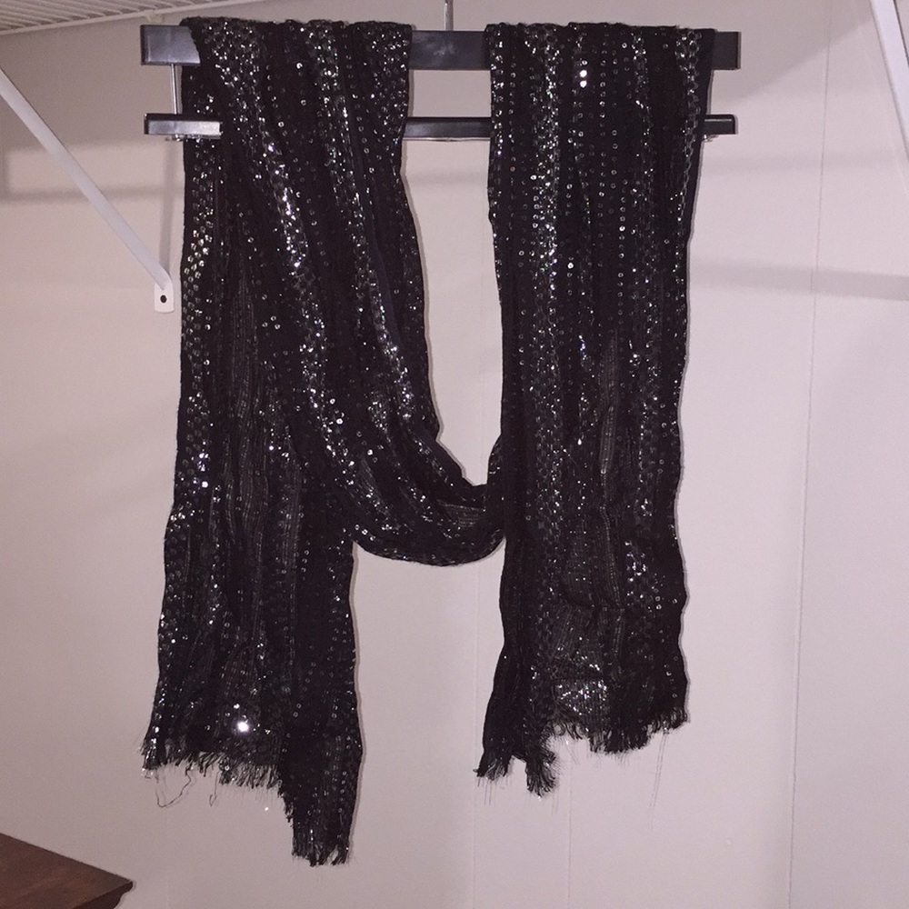 Black Glittery Scarf